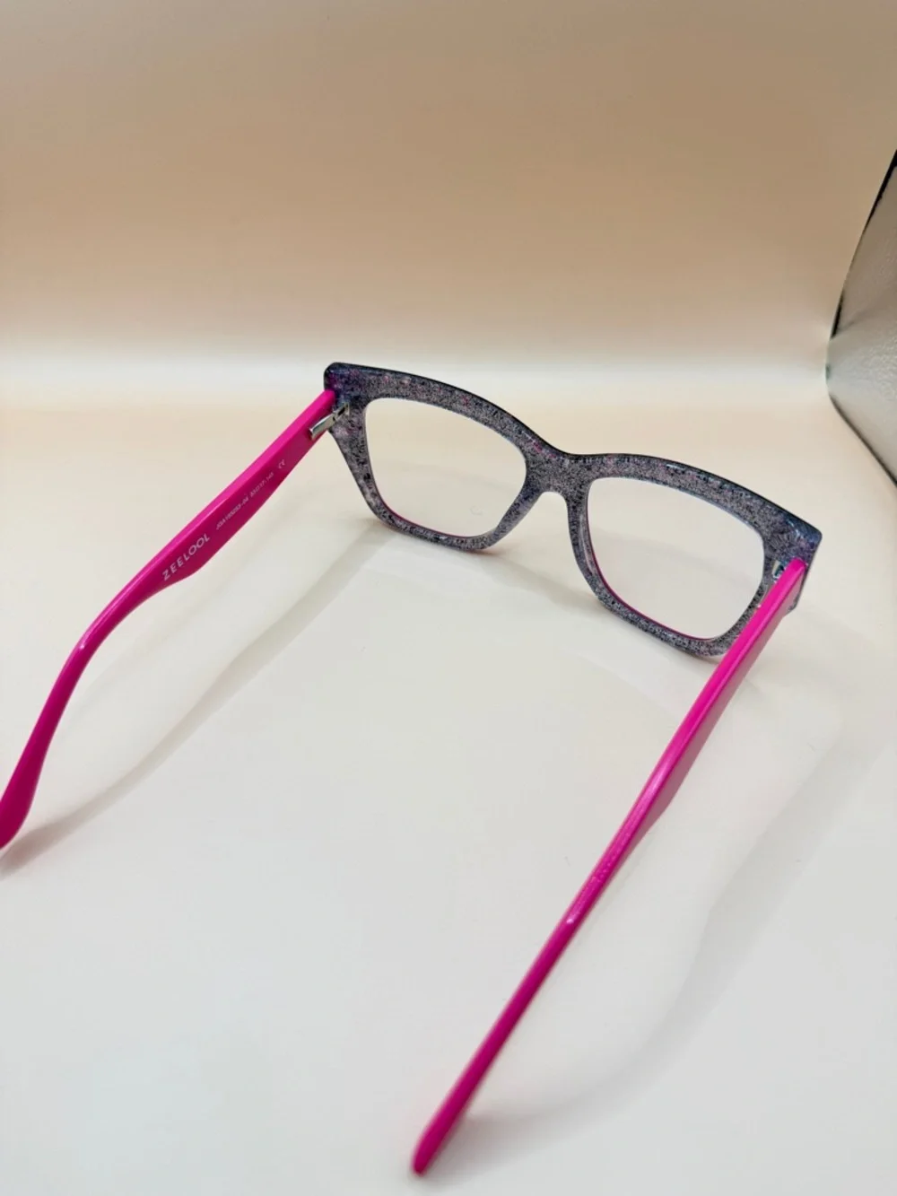 Zeelool Hot Pink Leopard Trim Eyeglasses Frame, Unknown Prescription